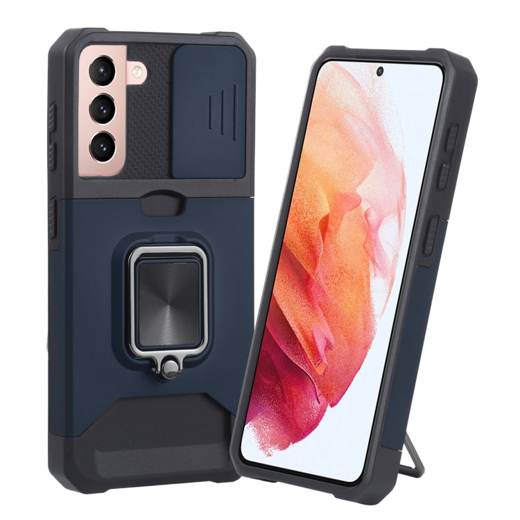 Sliding Camera Cover Design PC + TPU Shockproof Case with Ring Holder & Card Slot, For Google Pixel 5a 5G, For Samsung Galaxy A42 5G, For Samsung Galaxy A72 5G, For Samsung Galaxy Note20 Ultra, For Samsung Galaxy S21 5G, For Samsung Galaxy S21+ 5G     ...
