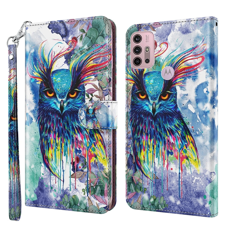 3D Painting Pattern Horizontal Flip TPU + PU Leather Case with Holder & Card Slots & Wallet, For Motorola Moto G30/G10/G20, For Motorola Moto G50