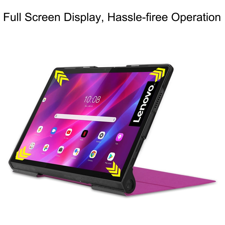 Custer Texture Horizontal Flip PU Leather Case with Holder & Sleep / Wake-up Function, For Lenovo Yoga Tab 11 / YT-J706X