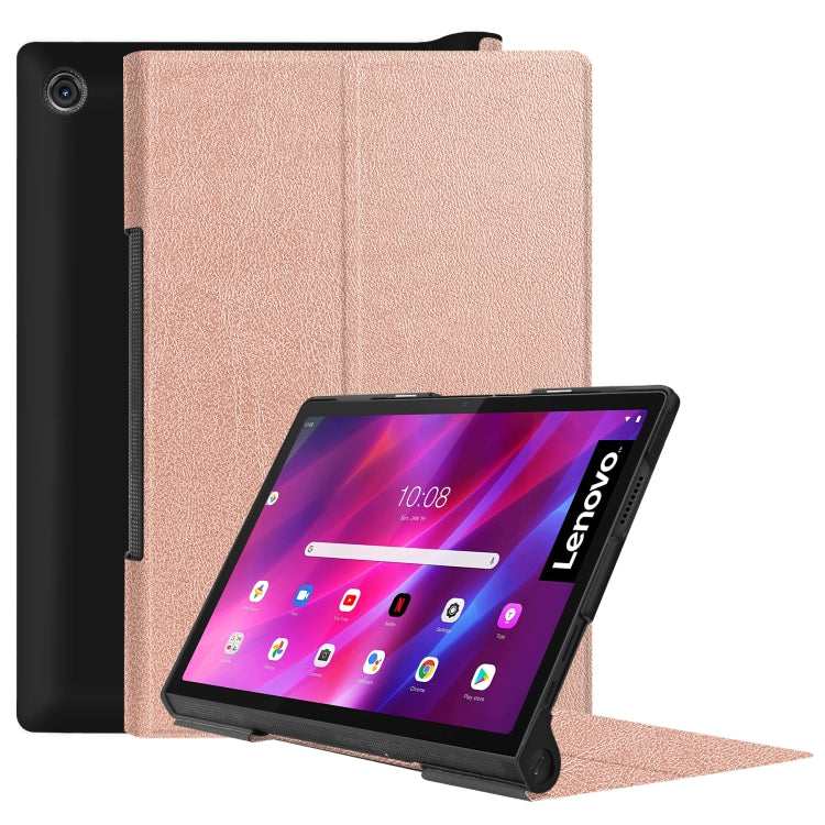 Custer Texture Horizontal Flip PU Leather Case with Holder & Sleep / Wake-up Function, For Lenovo Yoga Tab 11 / YT-J706X