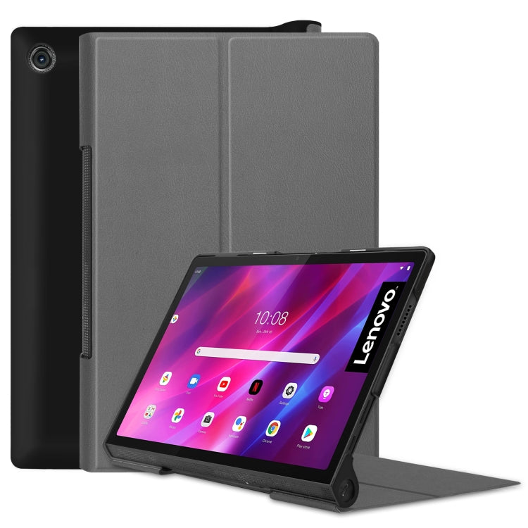 Custer Texture Horizontal Flip PU Leather Case with Holder & Sleep / Wake-up Function, For Lenovo Yoga Tab 11 / YT-J706X