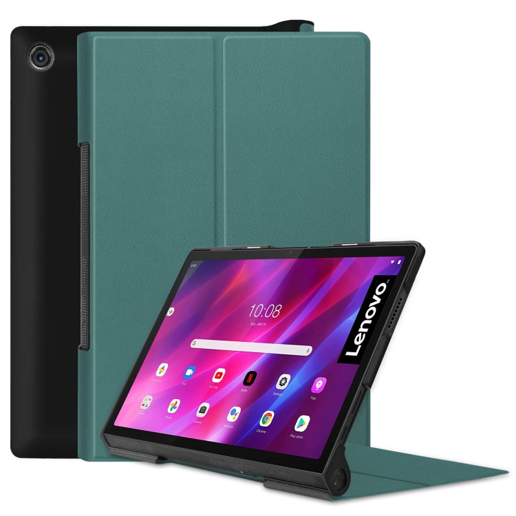 Custer Texture Horizontal Flip PU Leather Case with Holder & Sleep / Wake-up Function, For Lenovo Yoga Tab 11 / YT-J706X