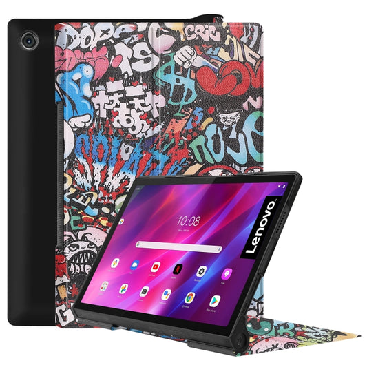 Custer Texture Coloured Drawing Pattern Horizontal Flip PU Leather Case with Holder & Sleep / Wake-up Function, For Lenovo Yoga Tab 11