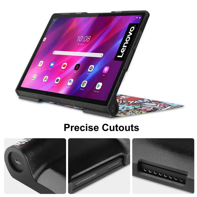 Custer Texture Coloured Drawing Pattern Horizontal Flip PU Leather Case with Holder & Sleep / Wake-up Function, For Lenovo Yoga Tab 11