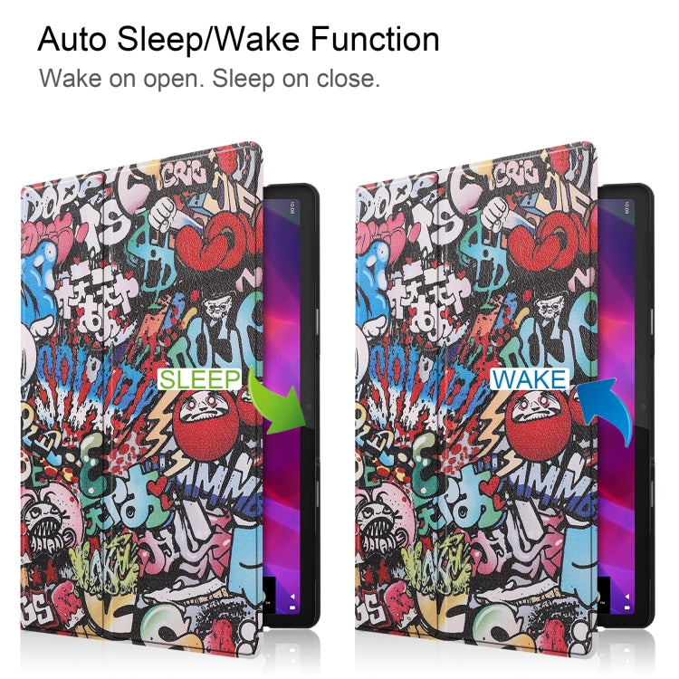 Custer Texture Coloured Drawing Pattern Horizontal Flip PU Leather Case with Holder & Sleep / Wake-up Function, For Lenovo Yoga Tab 11