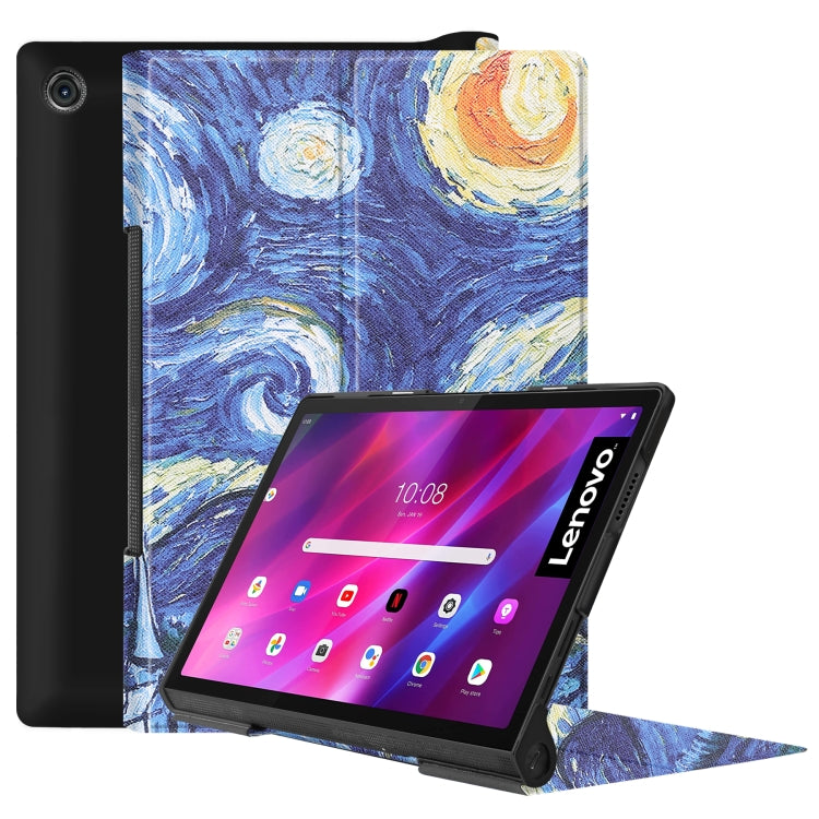 Custer Texture Coloured Drawing Pattern Horizontal Flip PU Leather Case with Holder & Sleep / Wake-up Function, For Lenovo Yoga Tab 11