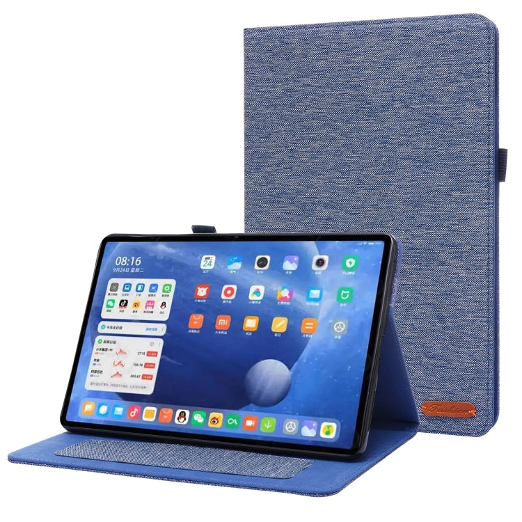 Horizontal Flip TPU + Fabric PU Leather Protective Case with Name Card Clip, For Xiaomi Pad 5 / 5 Pro
