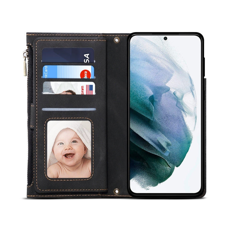 Retro Frosted Horizontal Flip Leather Case with Holder & Card Slot & Wallet & Zipper Pocket & Lanyard, For Samsung Galaxy S21 5G, For Samsung Galaxy S21+ 5G, For Samsung Galaxy S21 Ultra 5G, For Samsung Galaxy S21 FE 5G, For Samsung Galaxy A52 5G / 4G ...
