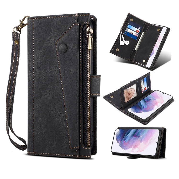 Retro Frosted Horizontal Flip Leather Case with Holder & Card Slot & Wallet & Zipper Pocket & Lanyard, For Samsung Galaxy S21 5G, For Samsung Galaxy S21+ 5G, For Samsung Galaxy S21 Ultra 5G, For Samsung Galaxy S21 FE 5G, For Samsung Galaxy A52 5G / 4G ...