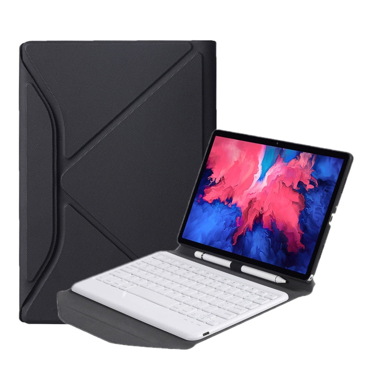 BM10 Diamond Texture Detachable Bluetooth Keyboard Leather Case with Pen Slot & Triangular Back Support, For Lenovo Smart Tab M10 HPD Plus TB-X606F 10.3 inch, For Lenovo Pad Plus 11 inch TB-J607F / Tab P11 11 inch TB-J606F                              ...