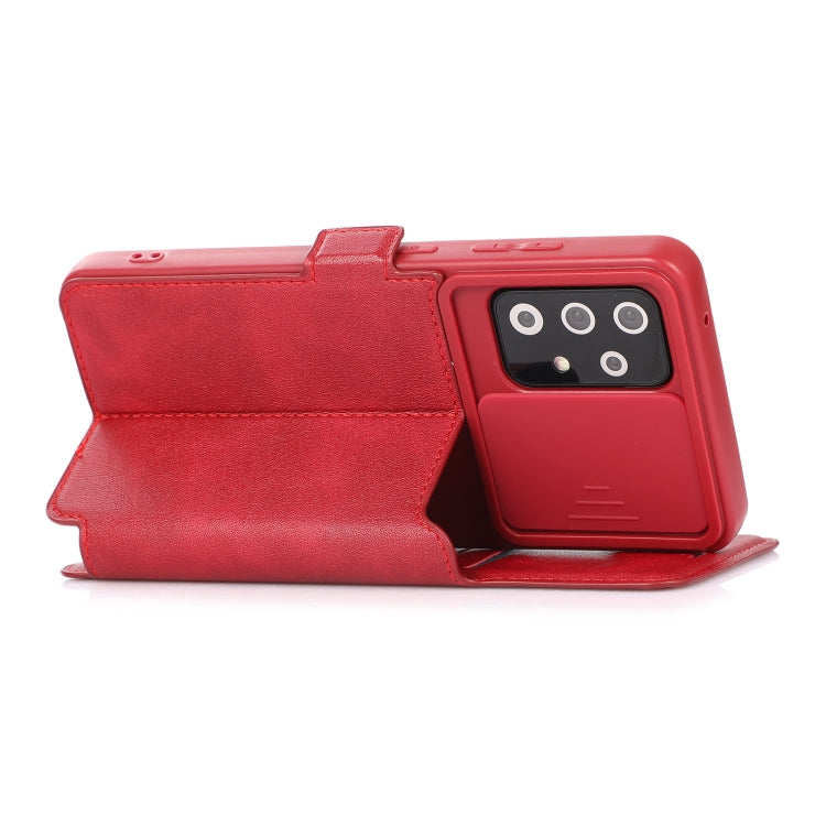 Push Window Double Buckle PU + Silicone Horizontal Flip Leather Case with Holder & Card Slot, For Samsung Galaxy A52 5G / 4G, For Samsung Galaxy A71, For Samsung Galaxy Note20, For Samsung Galaxy Note20 Ultra