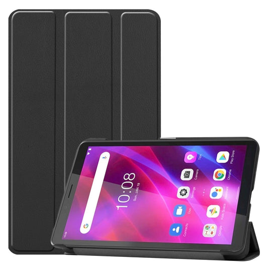 Custer Texture Horizontal Flip Leather Case with Three-folding Holder, For Lenovo Tab M7 3rd Gen