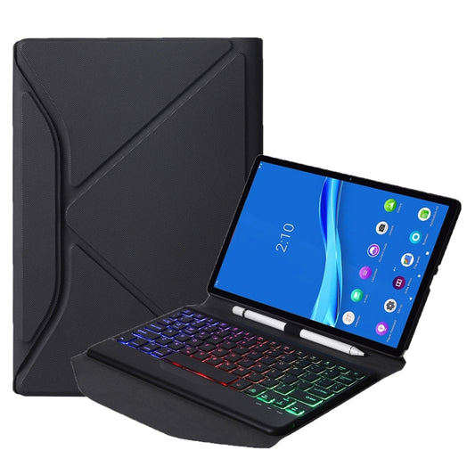 BM10S Backlight Edition Diamond Texture Detachable Bluetooth Keyboard Leather Case with Pen Slot & Triangular Back Support, For Lenovo Smart Tab M10 HPD Plus TB-X606F 10.3 inch, For Lenovo Pad Plus 11 inch TB-J607F / Tab P11 11 inch TB-J606F           ...