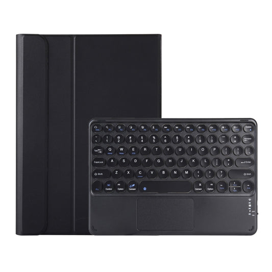 Y0N5-A TPU Case Lambskin Texture Round Keycap Bluetooth Keyboard Leather Case with Holder & Touchpad, Y0N5-A