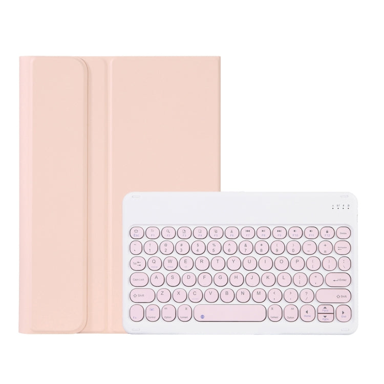 Y0N5 TPU Case Lambskin Texture Round Keycap Bluetooth Keyboard Leather Case with Holder, Y0N5