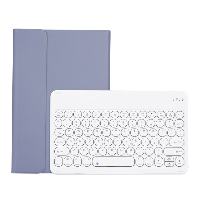 Y0N5 TPU Case Lambskin Texture Round Keycap Bluetooth Keyboard Leather Case with Holder, Y0N5