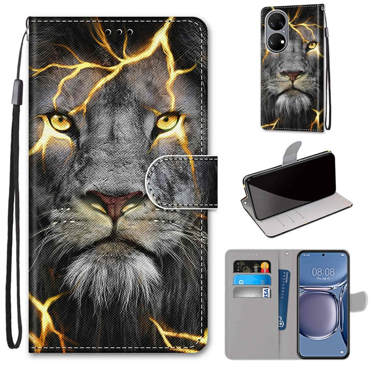 Coloured Drawing Cross Texture Horizontal Flip PU Leather Case with Holder & Card Slots & Wallet & Lanyard, For Xiaomi Redmi 10, For Huawei P50