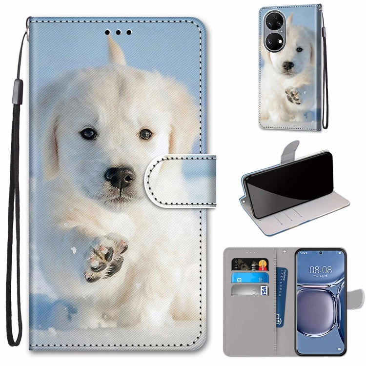 Coloured Drawing Cross Texture Horizontal Flip PU Leather Case with Holder & Card Slots & Wallet & Lanyard, For Xiaomi Redmi 10, For Huawei P50