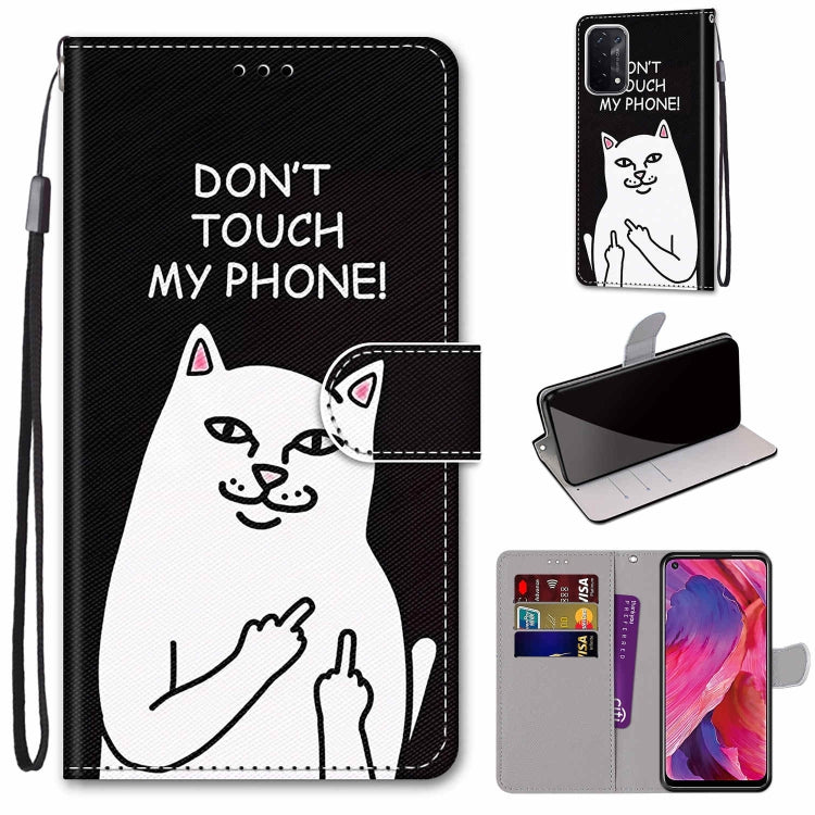 Coloured Drawing Cross Texture Horizontal Flip PU Leather Case with Holder & Card Slots & Wallet & Lanyard, For OPPO A93 5G / A93s 5G / A54 5G / A74 5G, For OPPO A54 4G / A16 4G / A53s 5G / A55 5G