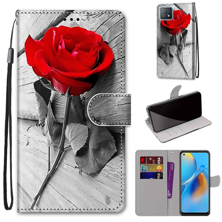 Coloured Drawing Cross Texture Horizontal Flip PU Leather Case with Holder & Card Slots & Wallet & Lanyard, For OPPO A72 5G / A73 5G / A53 5G, For OPPO F19 / A74 4G