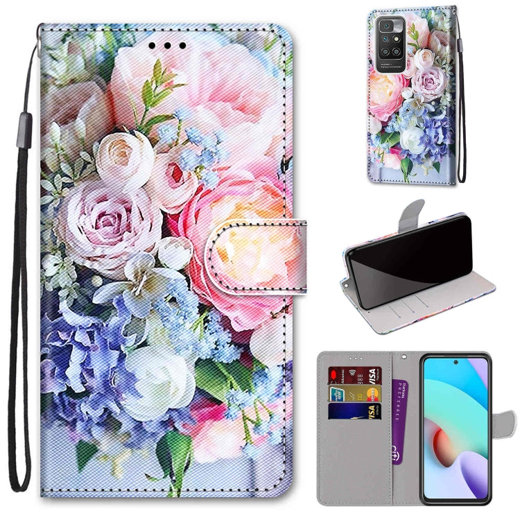 Coloured Drawing Cross Texture Horizontal Flip PU Leather Case with Holder & Card Slots & Wallet & Lanyard, For OPPO A94 5G / A95 5G / F19 Pro+ 5G, For Xiaomi Redmi 10
