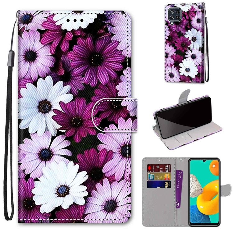 Coloured Drawing Cross Texture Horizontal Flip PU Leather Case with Holder & Card Slots & Wallet & Lanyard, For Samsung Galaxy A22 5G, For Samsung Galaxy M32 4G / F22