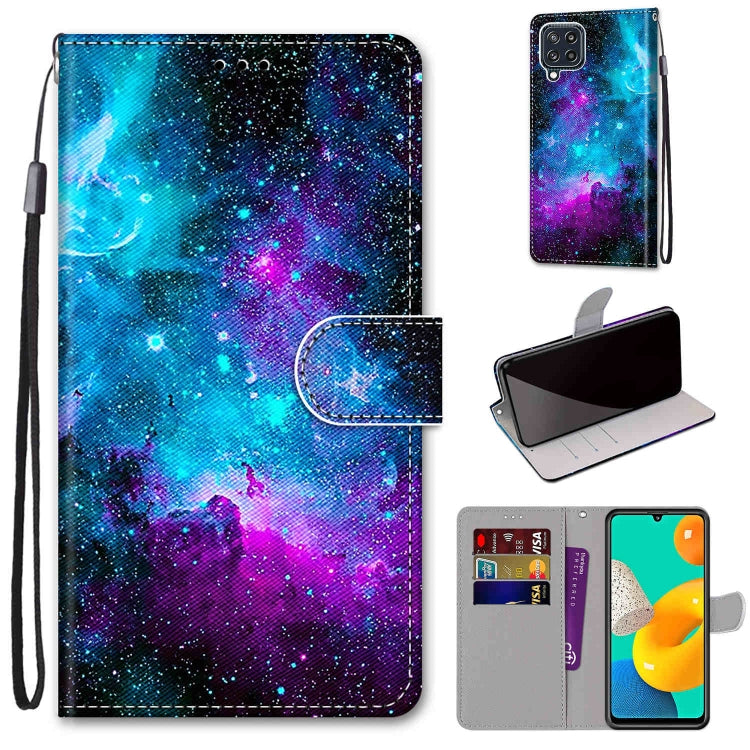 Coloured Drawing Cross Texture Horizontal Flip PU Leather Case with Holder & Card Slots & Wallet & Lanyard, For Samsung Galaxy A22 5G, For Samsung Galaxy M32 4G / F22