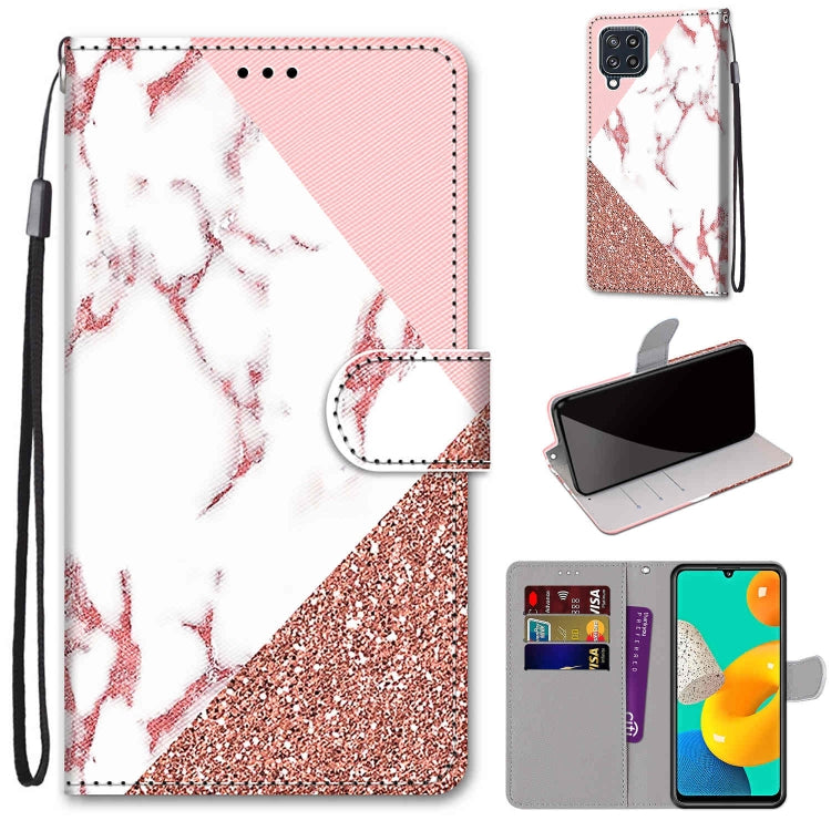 Coloured Drawing Cross Texture Horizontal Flip PU Leather Case with Holder & Card Slots & Wallet & Lanyard, For Samsung Galaxy A22 5G, For Samsung Galaxy M32 4G / F22
