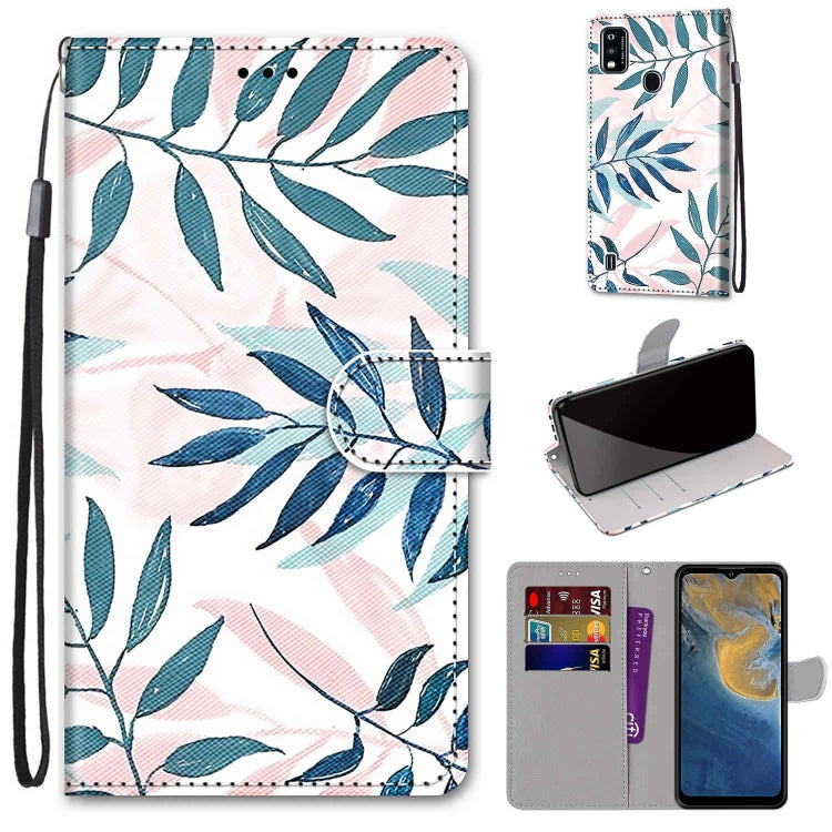 Coloured Drawing Cross Texture Horizontal Flip PU Leather Case with Holder & Card Slots & Wallet & Lanyard, For ZTE Blade A51, For ZTE Blade A71
