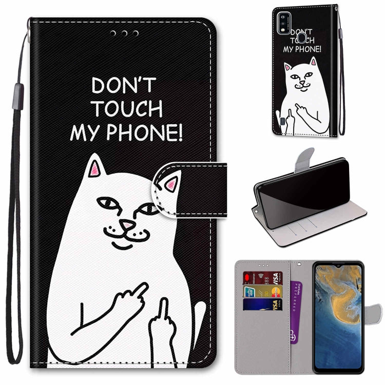 Coloured Drawing Cross Texture Horizontal Flip PU Leather Case with Holder & Card Slots & Wallet & Lanyard, For ZTE Blade A51, For ZTE Blade A71