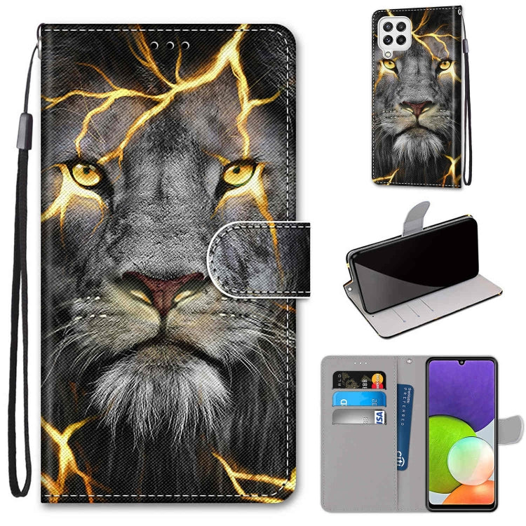 Coloured Drawing Cross Texture Horizontal Flip PU Leather Case with Holder & Card Slots & Wallet & Lanyard, For Samsung Galaxy A22 4G, For Samsung Galaxy A22 5G