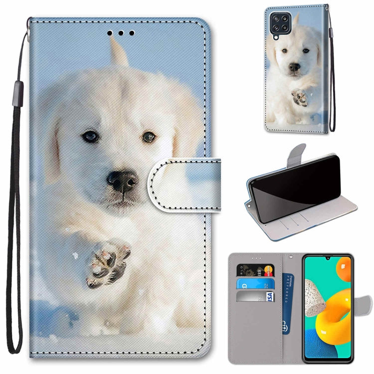 Coloured Drawing Cross Texture Horizontal Flip PU Leather Case with Holder & Card Slots & Wallet & Lanyard, For Samsung Galaxy M32, For Samsung Galaxy F22