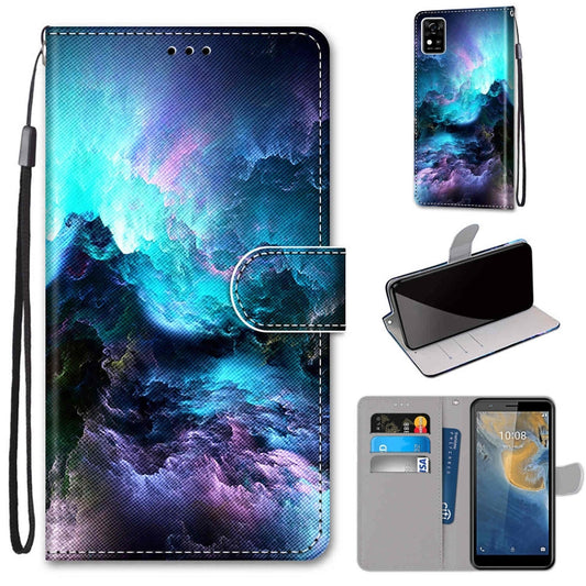 Coloured Drawing Cross Texture Horizontal Flip PU Leather Case with Holder & Card Slots & Wallet & Lanyard, For ZTE Blade A31, For ZTE Blade A51