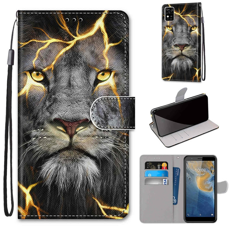 Coloured Drawing Cross Texture Horizontal Flip PU Leather Case with Holder & Card Slots & Wallet & Lanyard, For ZTE Blade A31, For ZTE Blade A51