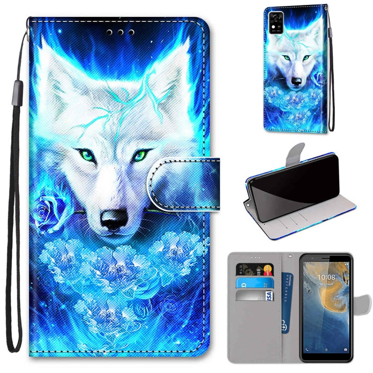 Coloured Drawing Cross Texture Horizontal Flip PU Leather Case with Holder & Card Slots & Wallet & Lanyard, For ZTE Blade A31, For ZTE Blade A51