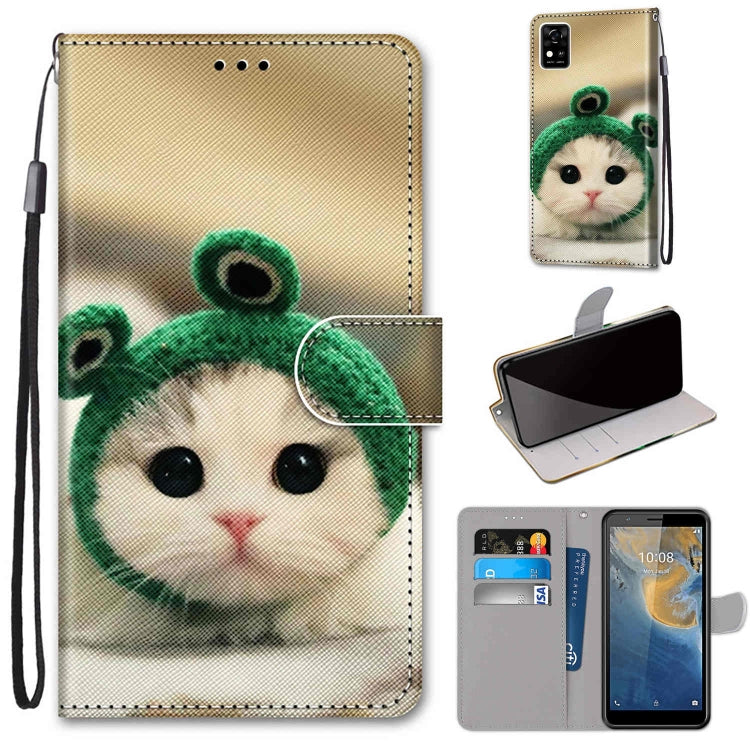 Coloured Drawing Cross Texture Horizontal Flip PU Leather Case with Holder & Card Slots & Wallet & Lanyard, For ZTE Blade A31, For ZTE Blade A51