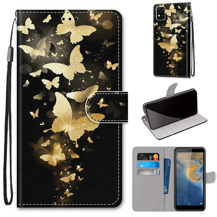 Coloured Drawing Cross Texture Horizontal Flip PU Leather Case with Holder & Card Slots & Wallet & Lanyard, For ZTE Blade A31, For ZTE Blade A51