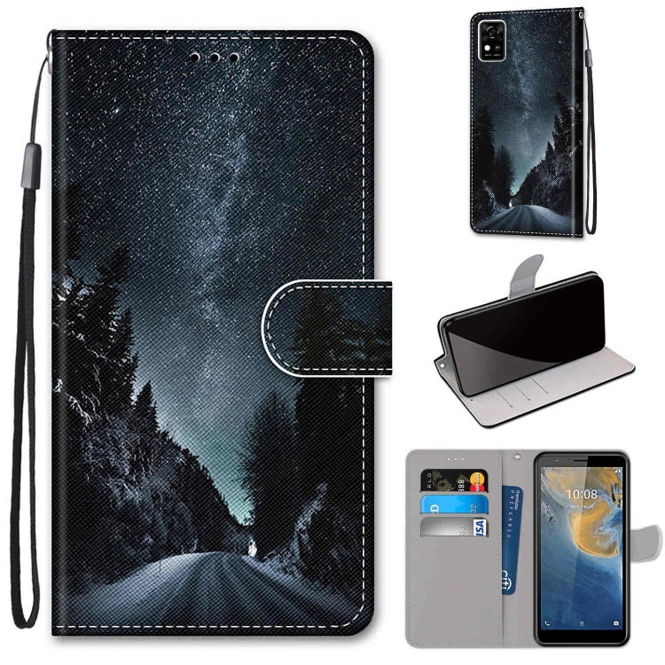 Coloured Drawing Cross Texture Horizontal Flip PU Leather Case with Holder & Card Slots & Wallet & Lanyard, For ZTE Blade A31, For ZTE Blade A51