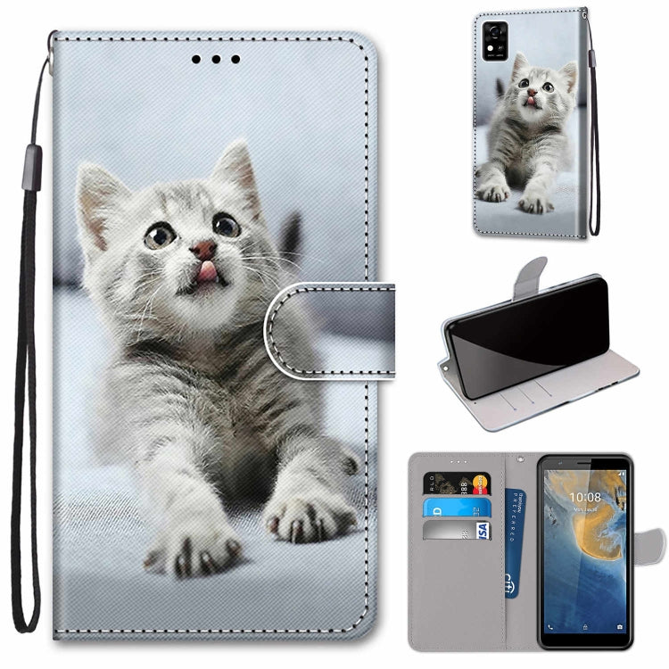 Coloured Drawing Cross Texture Horizontal Flip PU Leather Case with Holder & Card Slots & Wallet & Lanyard, For ZTE Blade A31, For ZTE Blade A51