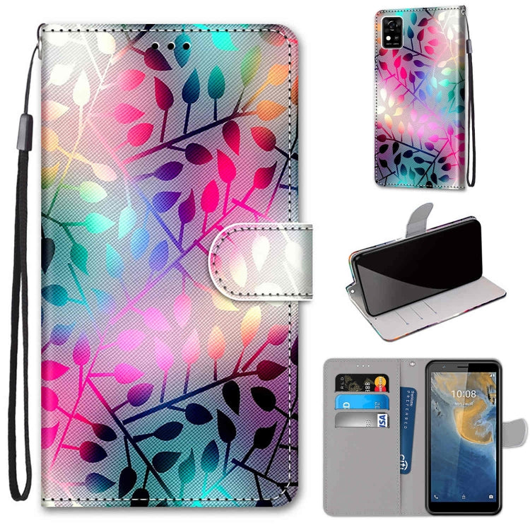 Coloured Drawing Cross Texture Horizontal Flip PU Leather Case with Holder & Card Slots & Wallet & Lanyard, For ZTE Blade A31, For ZTE Blade A51