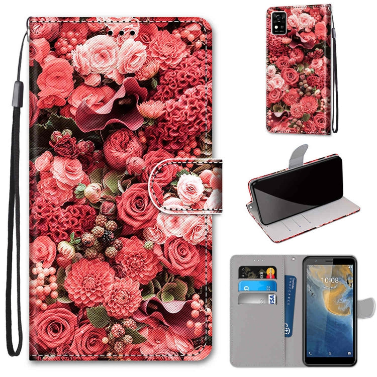Coloured Drawing Cross Texture Horizontal Flip PU Leather Case with Holder & Card Slots & Wallet & Lanyard, For ZTE Blade A31, For ZTE Blade A51
