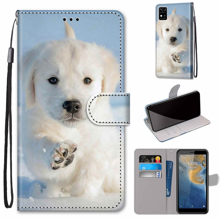 Coloured Drawing Cross Texture Horizontal Flip PU Leather Case with Holder & Card Slots & Wallet & Lanyard, For ZTE Blade A31, For ZTE Blade A51