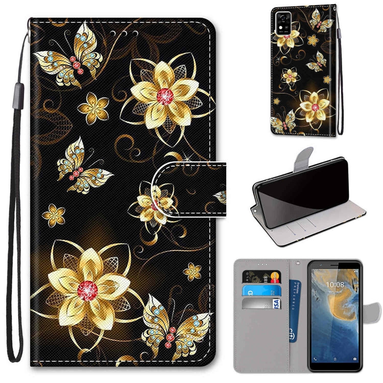 Coloured Drawing Cross Texture Horizontal Flip PU Leather Case with Holder & Card Slots & Wallet & Lanyard, For ZTE Blade A31, For ZTE Blade A51