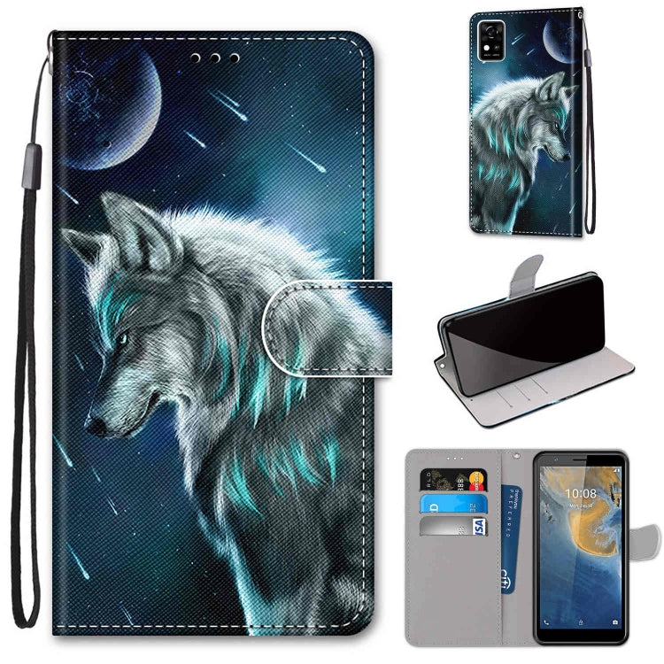 Coloured Drawing Cross Texture Horizontal Flip PU Leather Case with Holder & Card Slots & Wallet & Lanyard, For ZTE Blade A31, For ZTE Blade A51