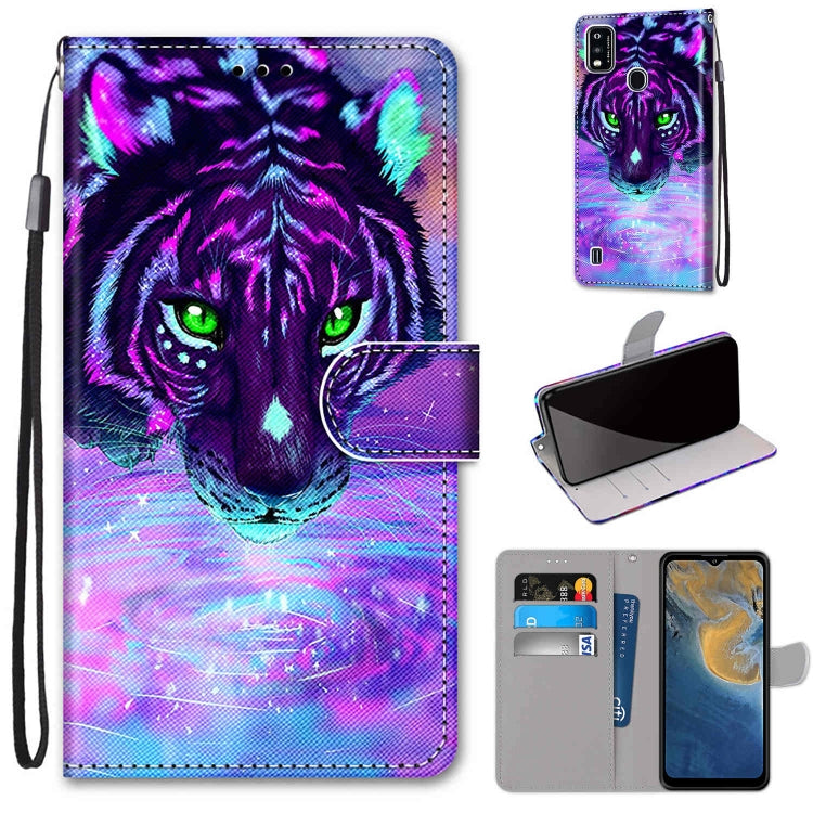Coloured Drawing Cross Texture Horizontal Flip PU Leather Case with Holder & Card Slots & Wallet & Lanyard, For ZTE Blade A31, For ZTE Blade A51