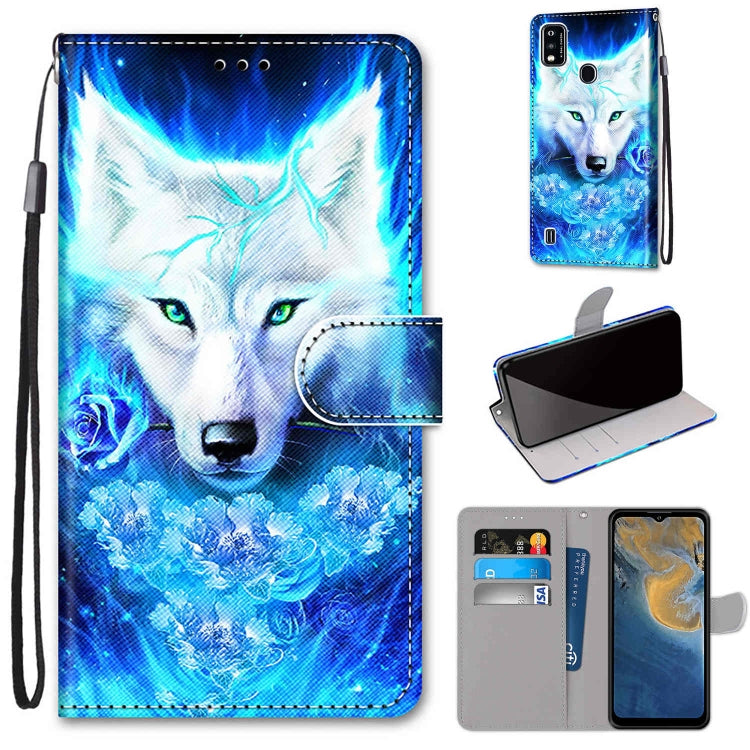 Coloured Drawing Cross Texture Horizontal Flip PU Leather Case with Holder & Card Slots & Wallet & Lanyard, For ZTE Blade A31, For ZTE Blade A51