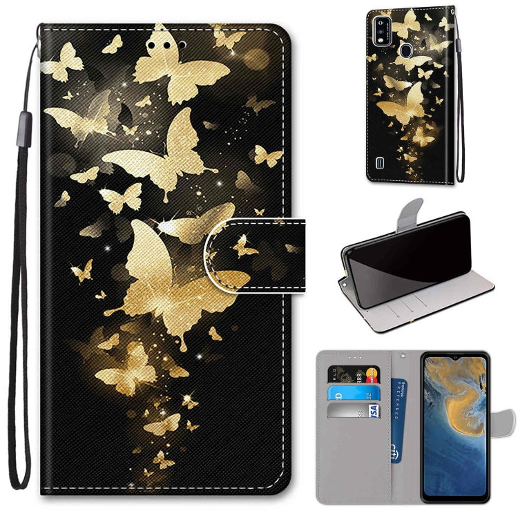 Coloured Drawing Cross Texture Horizontal Flip PU Leather Case with Holder & Card Slots & Wallet & Lanyard, For ZTE Blade A31, For ZTE Blade A51