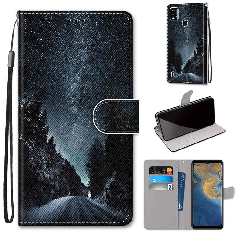 Coloured Drawing Cross Texture Horizontal Flip PU Leather Case with Holder & Card Slots & Wallet & Lanyard, For ZTE Blade A31, For ZTE Blade A51
