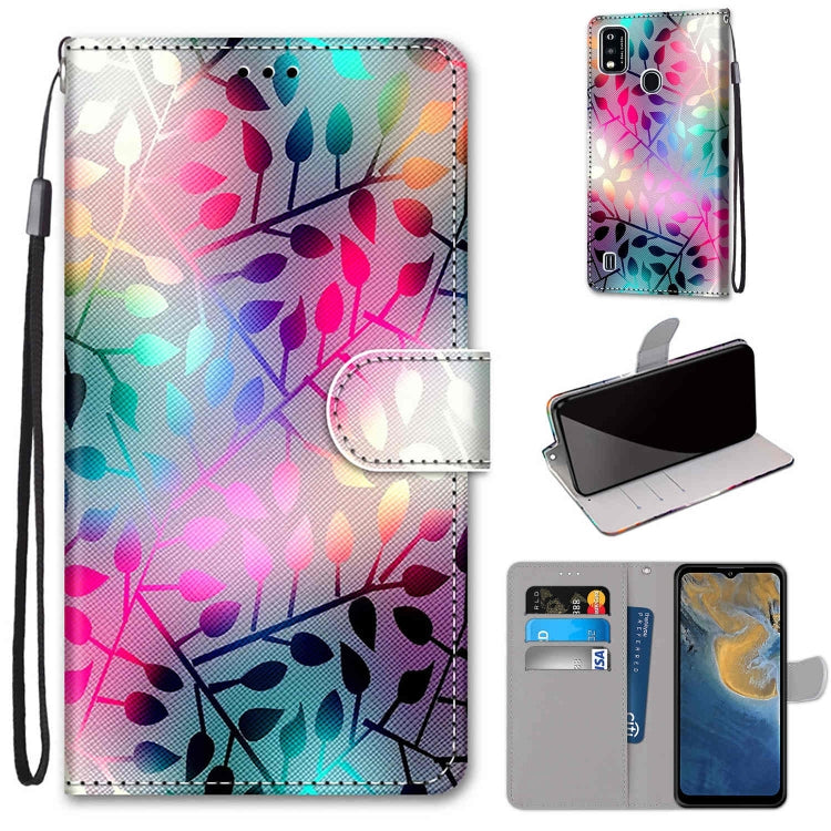 Coloured Drawing Cross Texture Horizontal Flip PU Leather Case with Holder & Card Slots & Wallet & Lanyard, For ZTE Blade A31, For ZTE Blade A51