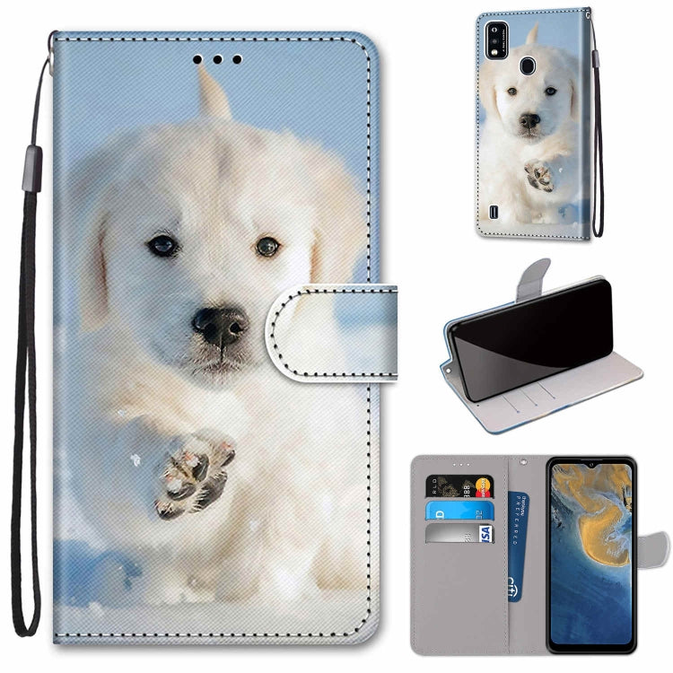 Coloured Drawing Cross Texture Horizontal Flip PU Leather Case with Holder & Card Slots & Wallet & Lanyard, For ZTE Blade A31, For ZTE Blade A51
